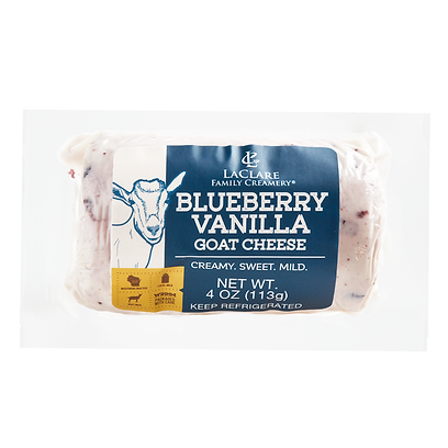 LaClare Blueberry Vanilla Goat Cheese (Chevre) Log, 4 oz.