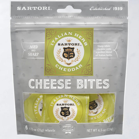Sartori Snack Bites, Italian Herb Cheddar, 4.5 Oz