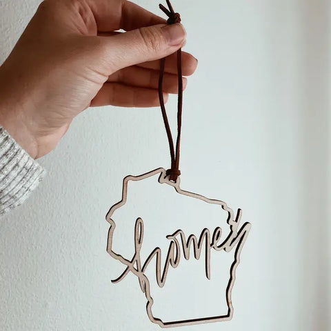 Wisconsin Home Wooden Ornament