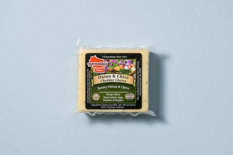 Henning's Onion & Chive Cheddar Cheese Block, 8 oz.
