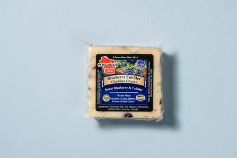 Henning's Blueberry Cobbler Cheddar Cheese Block, 8 oz.