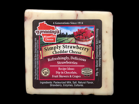 Henning's Simply Strawberry Cheddar Cheese Block, 8 oz.
