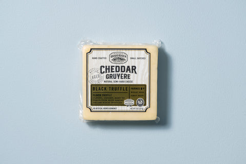 Wood River Creamery Black Truffle Gruyere Cheese Block, 8 oz.