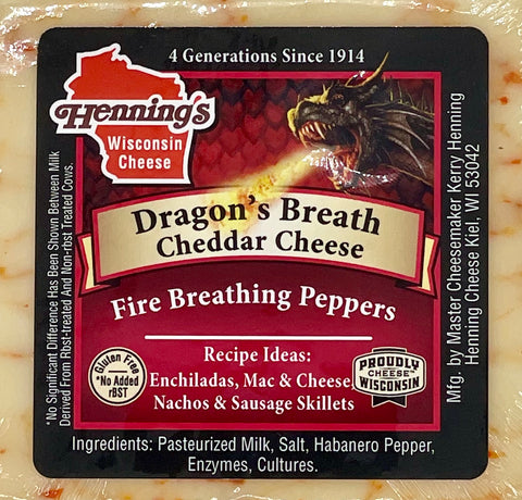 Henning's Dragon's Breath Cheddar Cheese Block, 8 oz.