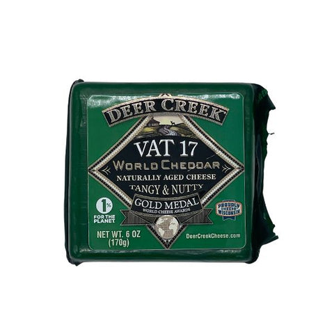 Deer Creek Vat 17 World Cheddar Cheese Block, 6 oz.