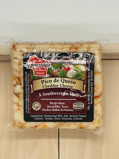 Henning's Pico de Queso Cheddar Cheese Block, 8 oz.