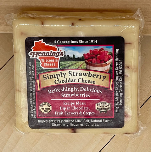 Henning's Simply Strawberry Cheddar Cheese Block, 8 oz.