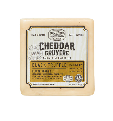 Wood River Creamery Black Truffle Gruyere Cheese Block, 8 oz.