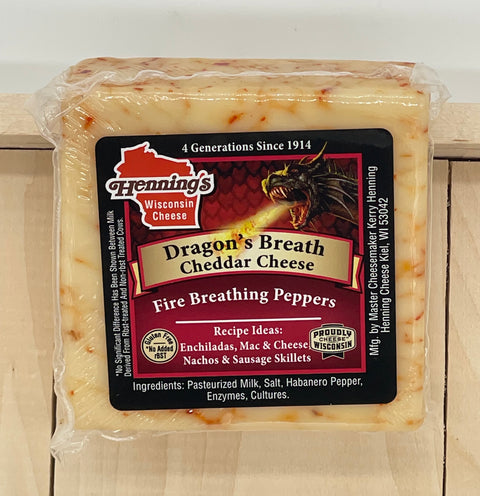 Henning's Dragon's Breath Cheddar Cheese Block, 8 oz.