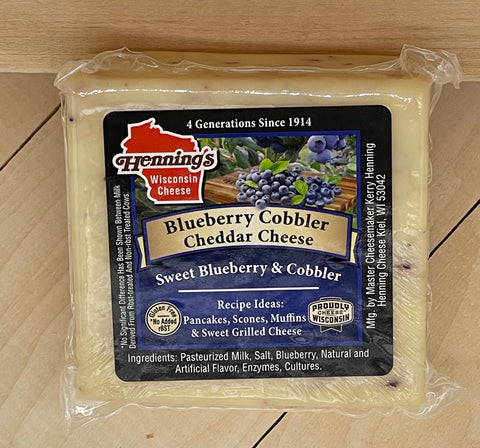 Henning's Blueberry Cobbler Cheddar Cheese Block, 8 oz.
