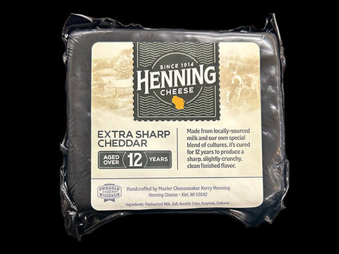 Henning’s 12 Year Extra Sharp Cheddar Cheese Block, 7 oz.