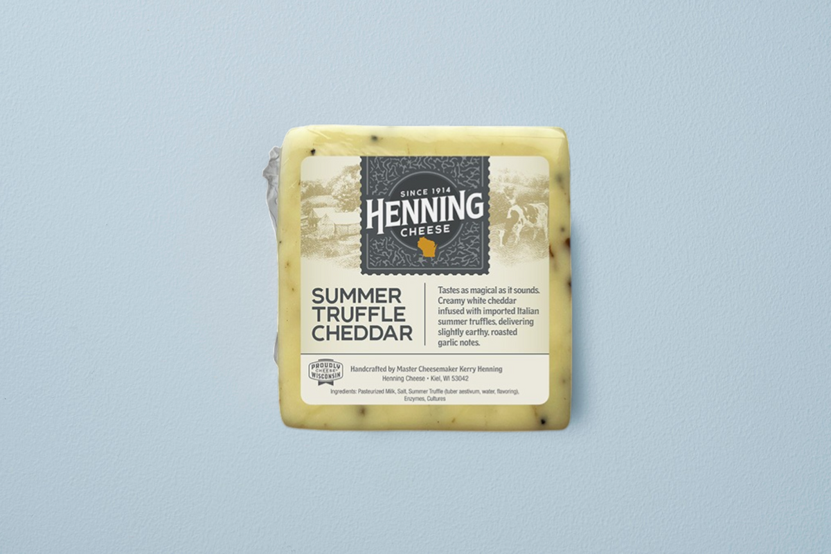 Henning's Summer Truffle Cheddar Cheese Block, 8 oz. – Cheese Counter ...