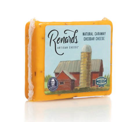 Renards Caraway Cheddar Cheese Block, 8 oz.