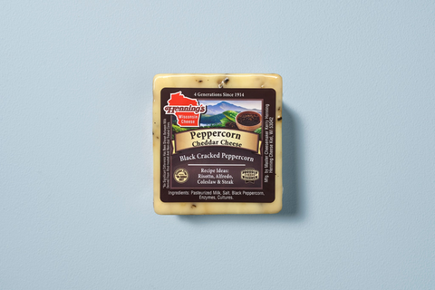 Henning's Peppercorn Cheddar Cheese Block, 8 oz.