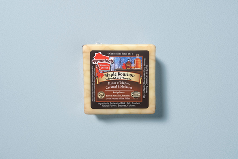 Henning's Maple Bourbon Cheddar Cheese Block, 8 oz.