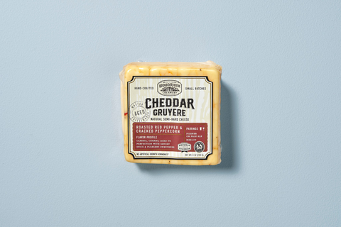 Wood River Creamery Roasted Red Pepper & Cracked Peppercorn Cheddar Gruyere Block, 8 oz.