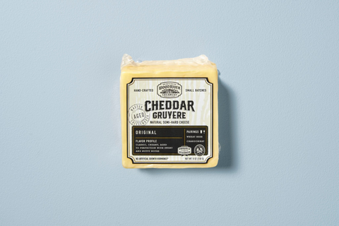 Wood River Creamery Original Cheddar Gruyere Cheese Block, 8 oz.