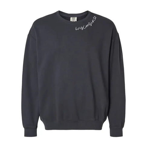 Wisconsin Script Embroidered Sweatshirt